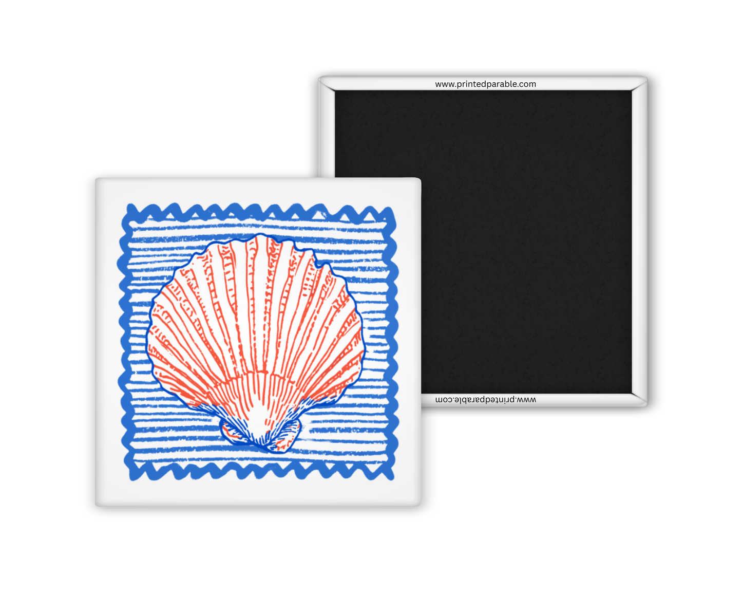 Shell stamp magnet, fishermen aesthetic, coastal summer magnet