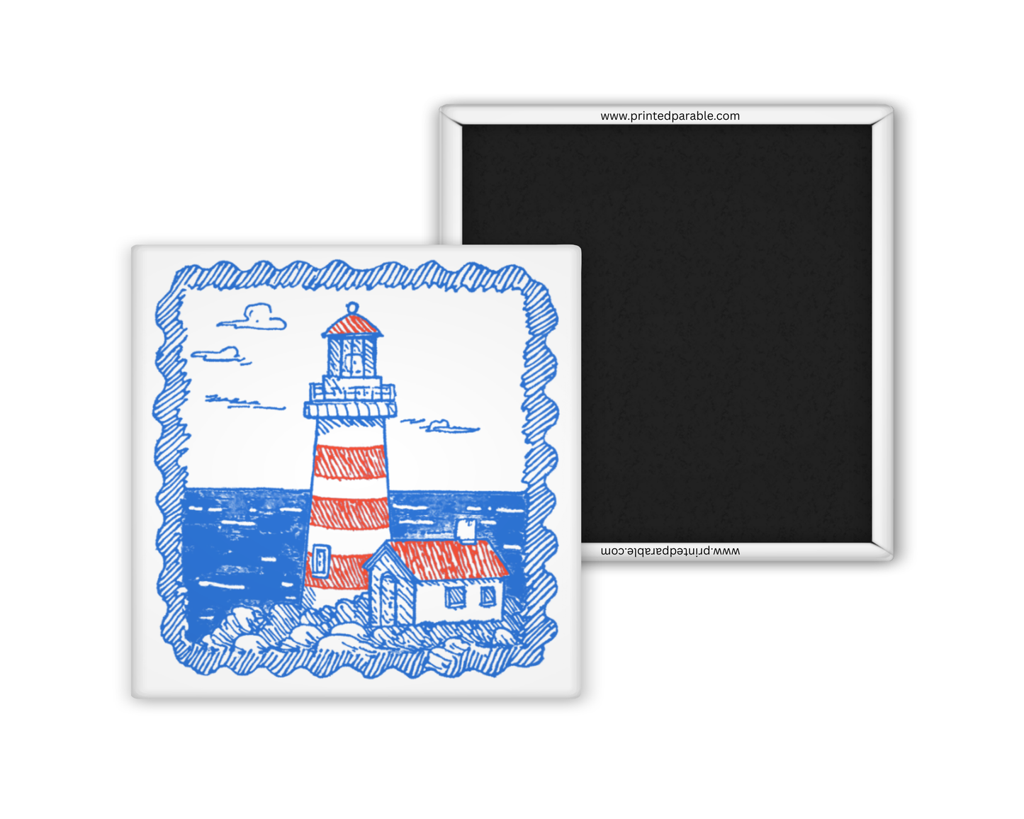 Lighthouse stamp magnet, fishermen aesthetic, coastal summer magnet