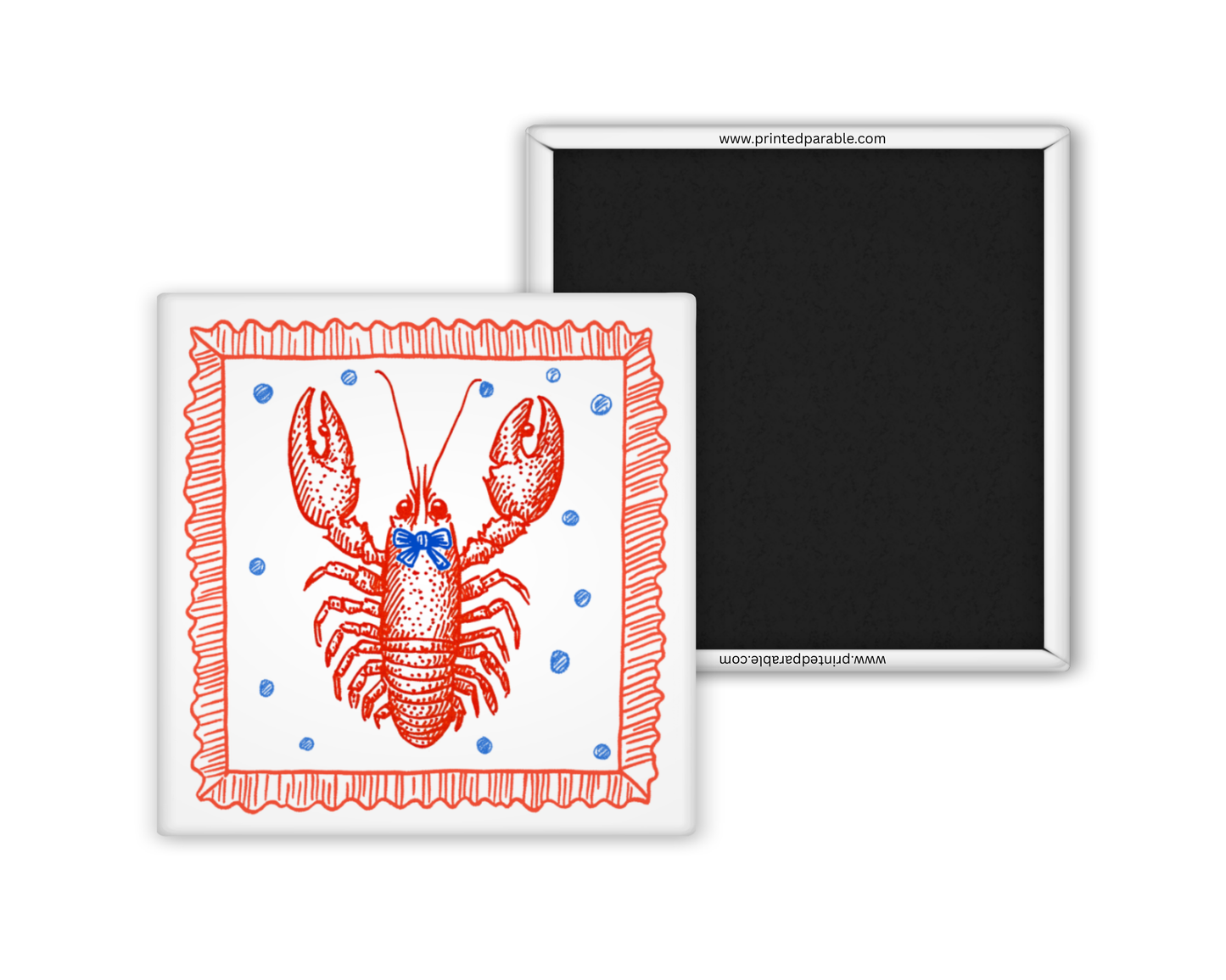 Lobster stamp magnet, fishermen aesthetic, coastal summer magnet
