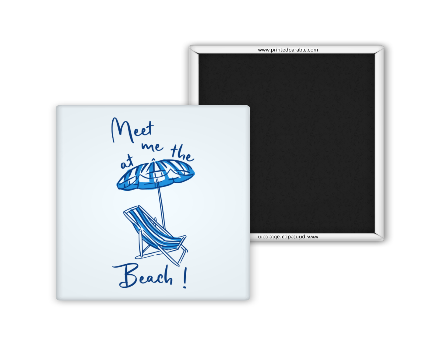 Meet me at the beach magnet, whimsical coastal magnet, beach themed magnet