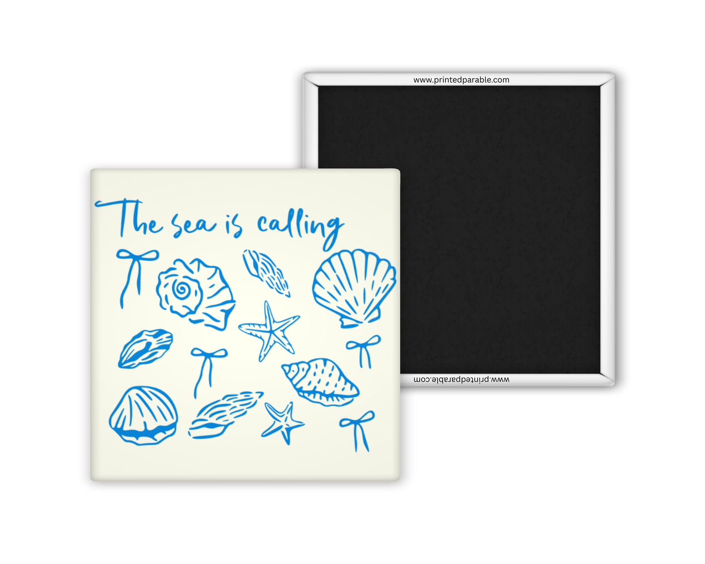 The sea is calling magnet, whimsical coastal magnet, beach themed magnet
