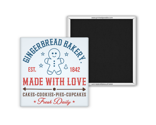 Gingerbread bakery vintage magnet