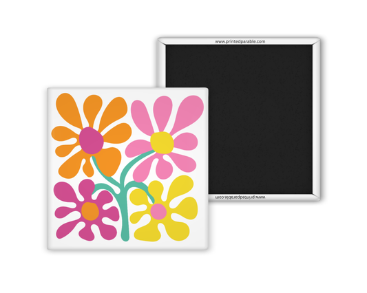 Retro flower magnet