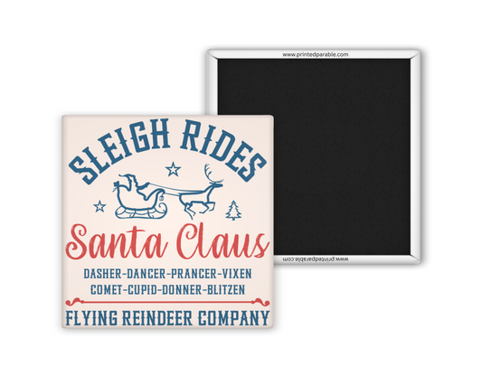 Sleigh rides vintage magnet