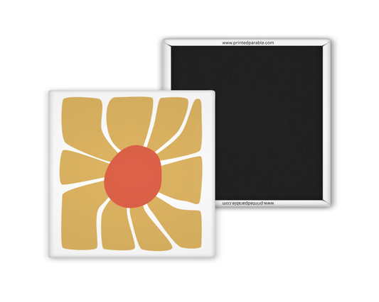 Tan retro flower magnet